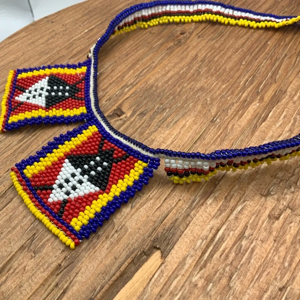 Handmade Beaded Traditional Eswatini Known as Ligcebesha Necklace
